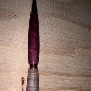 Hand turned Purple Heart and maple pen